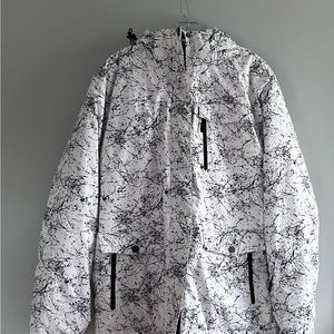 Mens Unisex Snowy Owl Mountain Waterproof Hooded Ski Jacket XXL